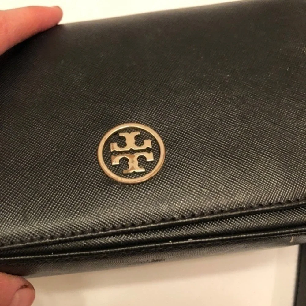 Tory Burch black saffiano leather crossbody bag